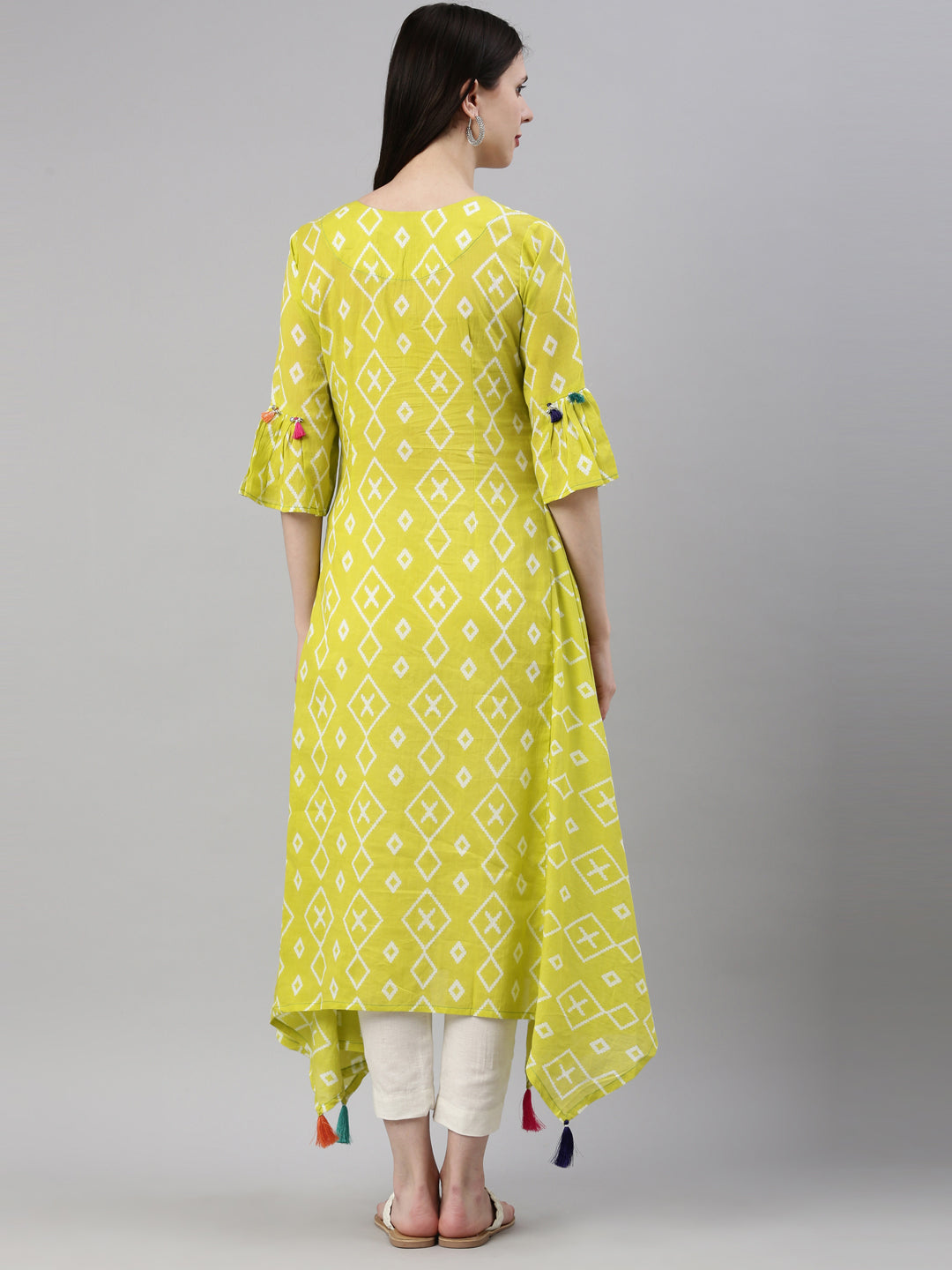 Neeru's Lemon Color Mulmul Fabric Kurta