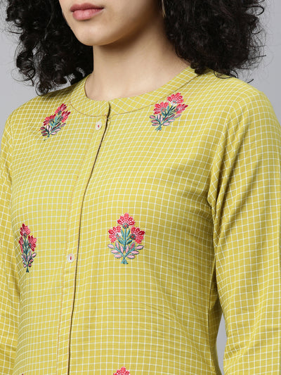 Neeru's Green Color Rayon Fabric Kurta