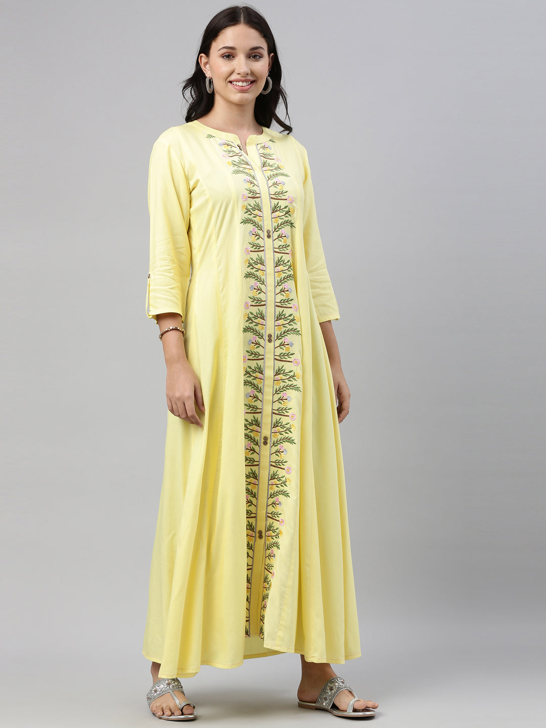 Neeru's Yellow Color Rayon Fabric Tunic