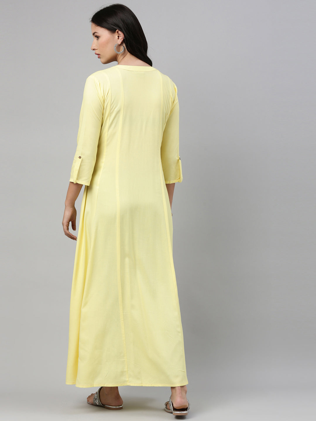 Neeru's Yellow Color Rayon Fabric Tunic