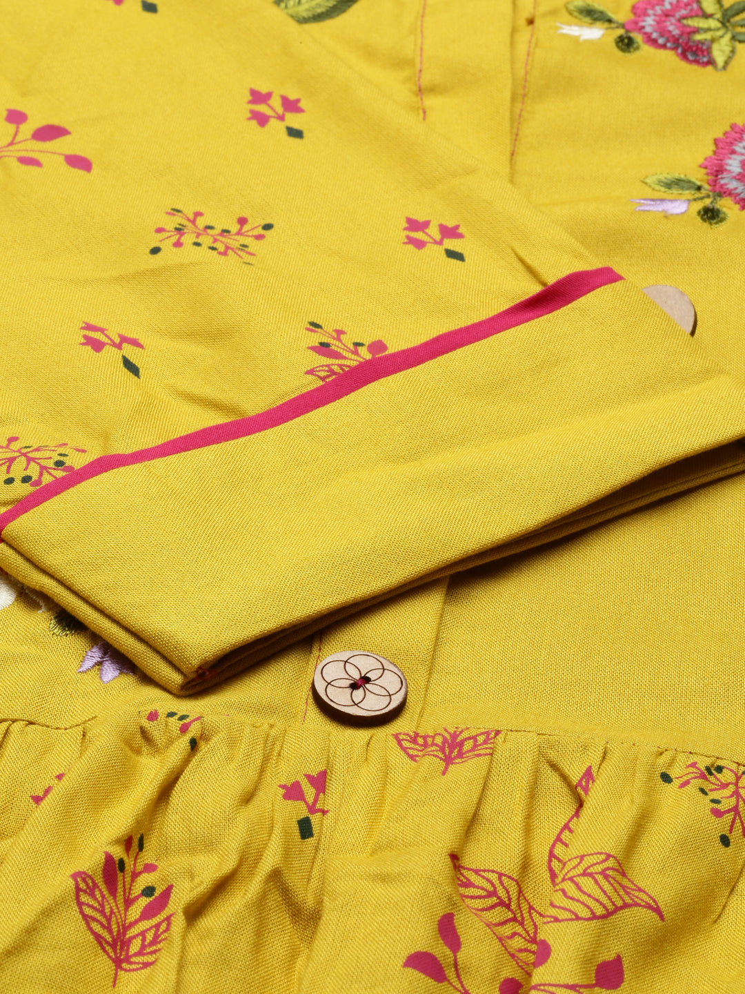 Neeru's Mustard Color Rayon Fabric Tunic