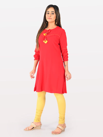 Neeru's Red A Line Kurta