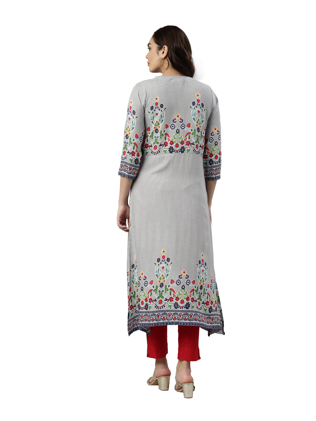 Neeru's Gray Color Rayon Fabric Kurta