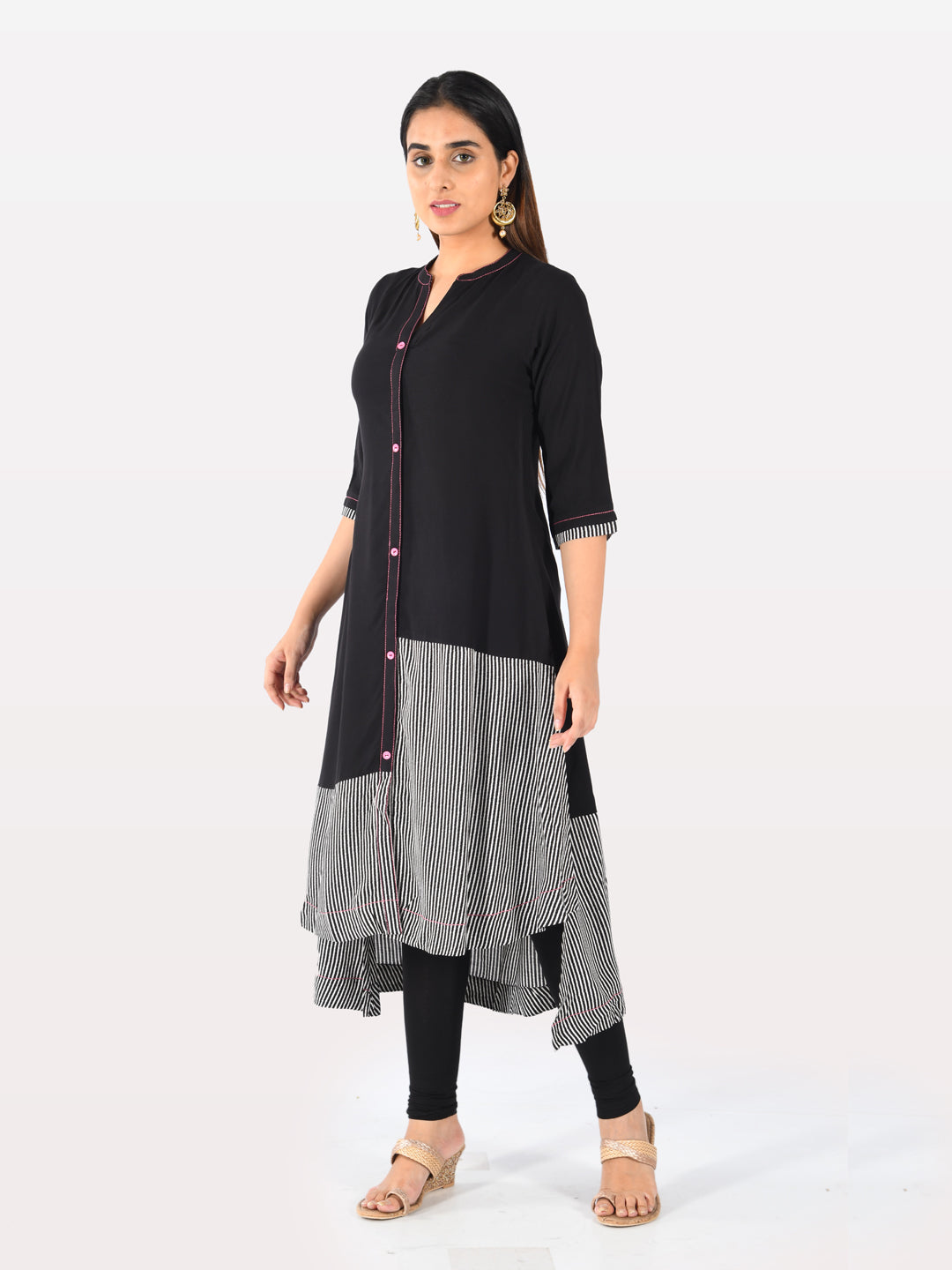 Neeru's Women Black Color Rayon Fabric Tunic 48