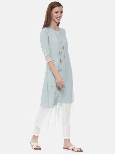 Neeru's Aqua Embellished Straight Kurta