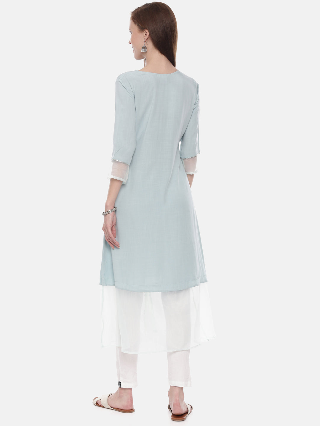 Neeru's Aqua Embellished Straight Kurta