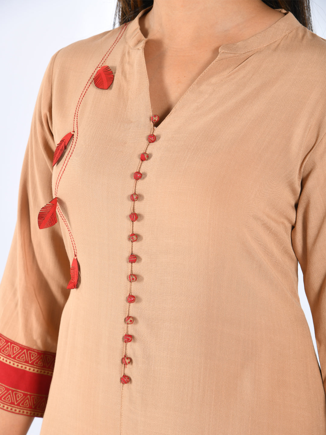 Neeru's Peach A Line Kurta