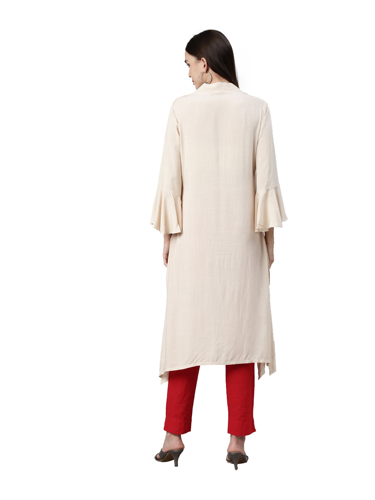 Neeru's Cream Color Undefined Fabric Kurta