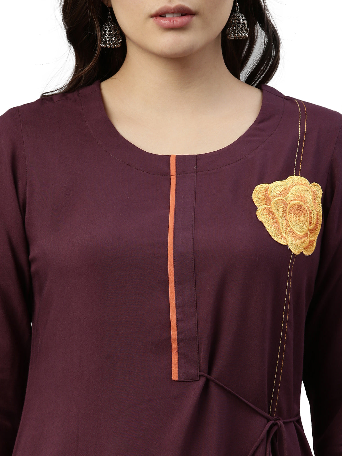 Neeru's Wine Color Rayon Fabric Kurta