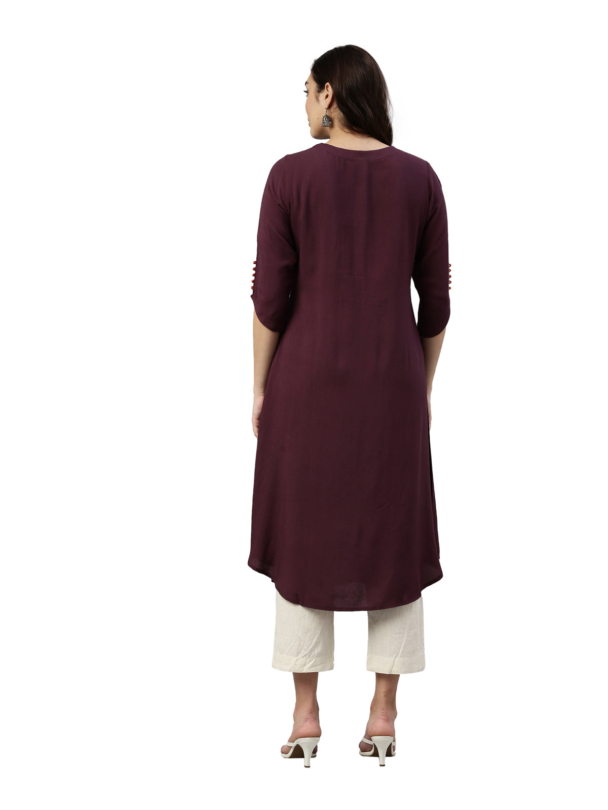 Neeru's Wine Color Rayon Fabric Kurta