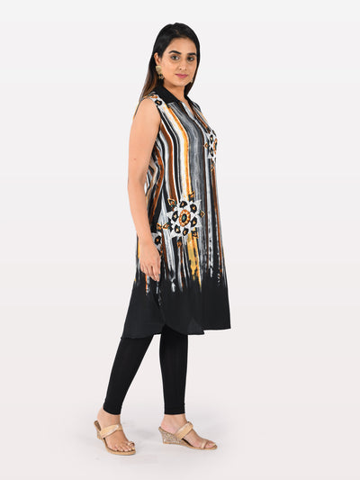 Neeru's Women Black Color Georgette Fabric Tunic 40