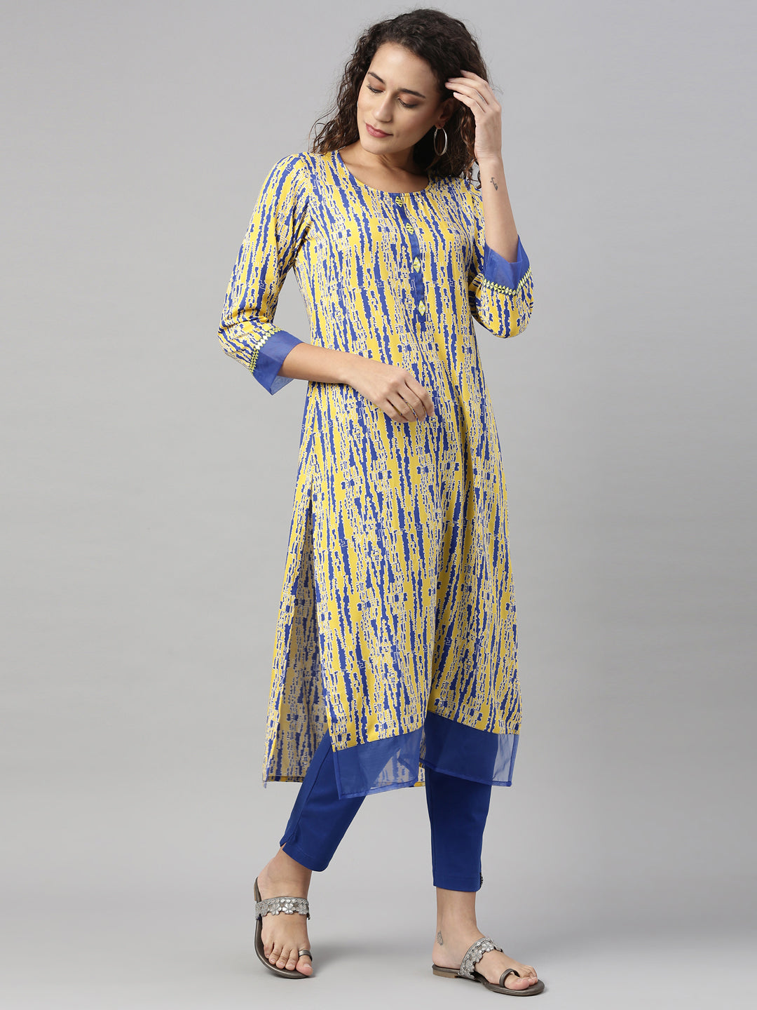 Neeru's Yellow Color Rayon Fabric Kurta