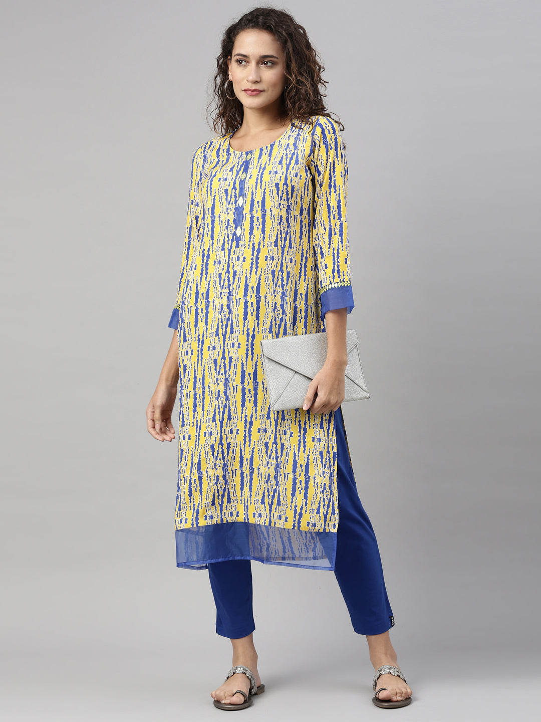 Neeru's Yellow Color Rayon Fabric Kurta