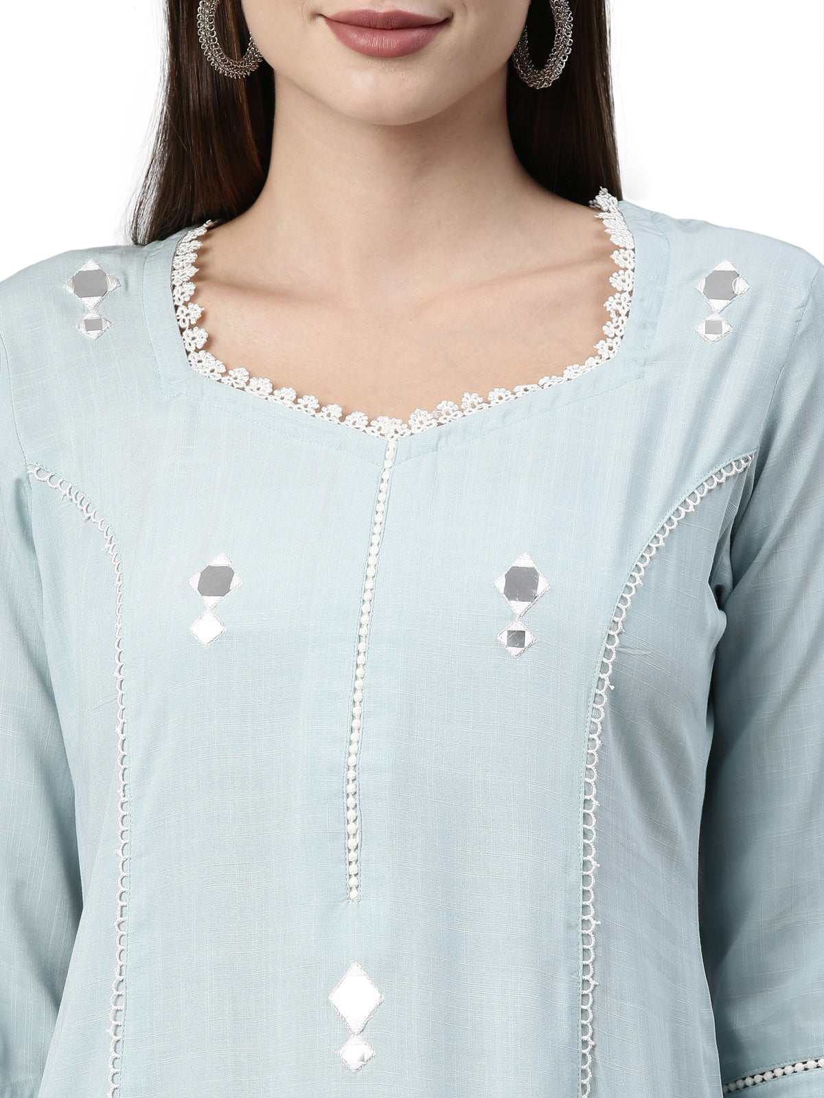 Neeru's Aqua Color Rayon Fabric Kurta