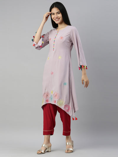 Neeru's Grey Color Rayon Fabric Kurta