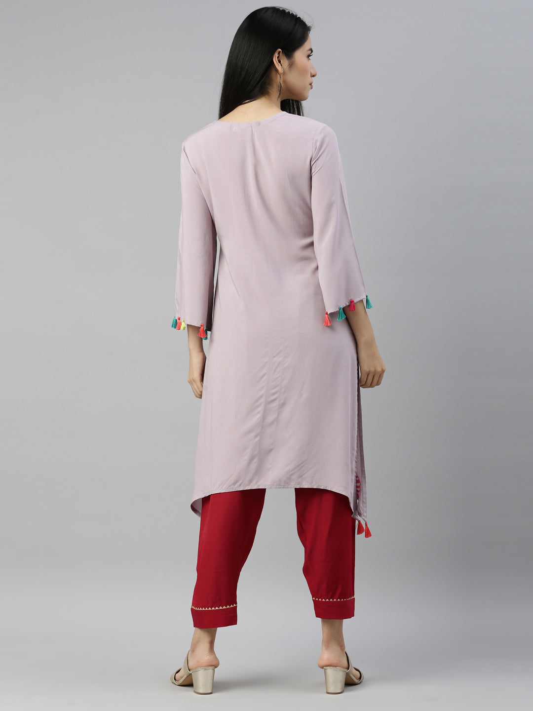 Neeru's Grey Color Rayon Fabric Kurta