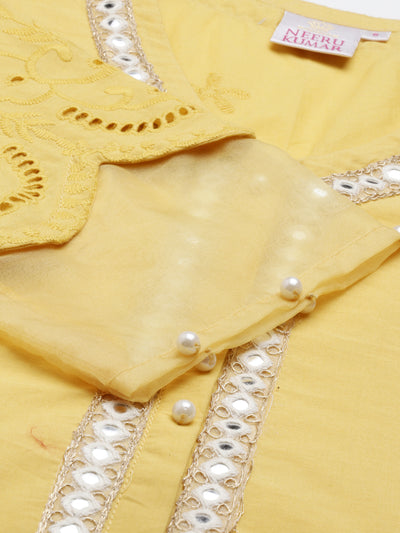 Neeru's Yellow Color Cotton Fabric Kurta